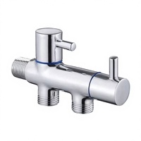 Robinet de toilette moderne chic en laiton finition chrome, double commande d'angle, multifonction, un en deux, robinet de salle de bain pour partenaire