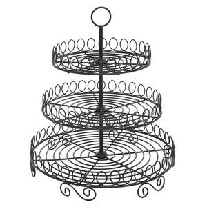 White 3-tier Round Shape Wire Cupcake Stand