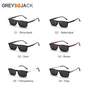 Lunettes de soleil magnétiques grises à clipser, monture TR90, polarisées UV400, vision nocturne pour hommes, sports de plein air, conduite - Product Image 1