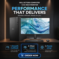 Computadora de Escritorio Dell ECT1250 Nueva, con Procesador I5-12400, 8GB/16GB de RAM DDR5, SSD+HDD NVMe y Monitor de 21.5 Pulgadas, Ideal para Oficina y Negocios