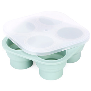 Boîte de rangement alimentaire pliable en silicone pour bébé, 4 compartiments avec couvercle, pour les voyages et la pâtisserie - Product Image 5
