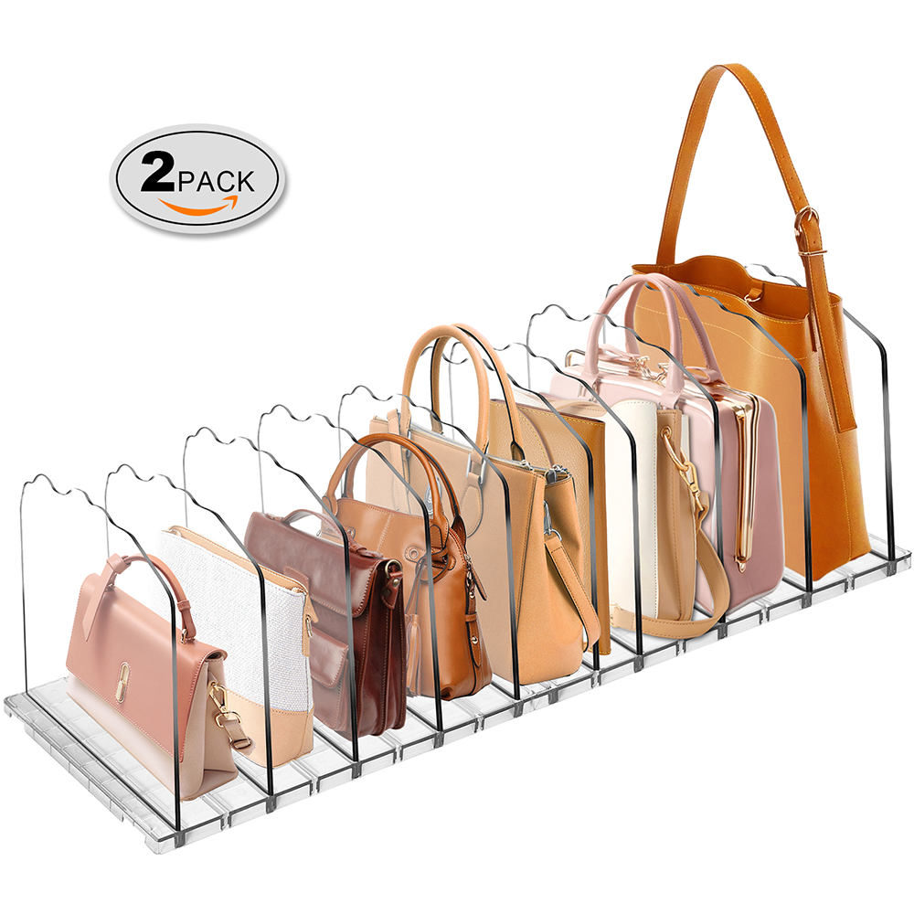 Purse Organizer Closet Handbag Organizer Desk File Sorter Purse Clear  Handbag Storage Shelf Plastic Clutch Dividers