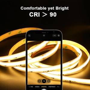 Bande lumineuse COB 24V blanc chaud 3500K, bandes <span class=keywords><strong>LED</strong></span> dimmables pour éclairage décoratif de télévision, miroir, armoire de cuisine, étagère - Product Image 2