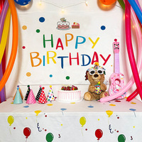 Toile de fond d'anniversaire à thème dessin animé, décoration de fête d'anniversaire pour enfants, tapisserie photo suspendue, accessoires d'ambiance