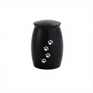 Urna pequeña para mascotas de 2,67 pulgadas para cenizas de perro, urna para cenizas de perros o gatos, Mini cenizas negras para mascotas, recuerdo con estampado de pata, urna conmemorativa para mascotas - Product Image 1