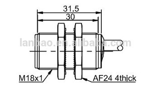 LANBAO NAMUR série cylindrique 8.2 V Câble connexion Affleurante M18 Détecteur Inductif - Product Image 2