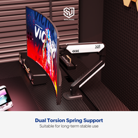 Soporte de Monitor Articulado con Resorte de Gas Personalizado de 13-32 Pulgadas para Escritorio, Soporte de Montaje para Pantalla de PC, Soporte para Monitor de Computadora, Brazos para Monitor