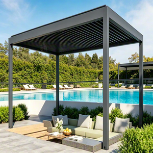 Heavy Duty Aluminum Outdoor Gazebo Powder Coated Frame Weatherproof Customized Dimension <b>for</b> Home Garden Courtyard <b>Deck</b> NNS-PA01 - Product Image 1