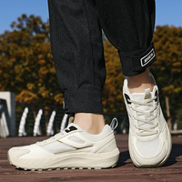 Baskets rétro épaisses à lacets pour hommes avec logo personnalisé, couleur unie, chaussures de marche décontractées respirantes pour l'extérieur, OEM ODM Marque Privée