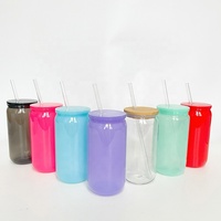Gobelets réutilisables en PC de qualité alimentaire de 16 oz, type Mason Jar, pour smoothies, avec pailles, logo personnalisé pour le camping et les fêtes