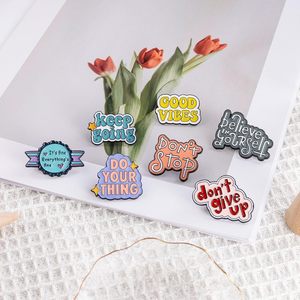 Lot de broches émaillées avec phrases motivantes <span class=keywords><strong>pour</strong></span> femmes et hommes, épingles de revers à messages inspirants, accessoires DIY <span class=keywords><strong>pour</strong></span> vêtements - Product Image 2