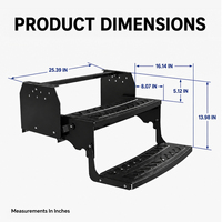 Marchepieds pliants manuels HOMFUL à 2 marches pour camping-car, en acier au carbone avec revêtement en poudre, antidérapants, pour camping-car, caravane, remorque de voyage