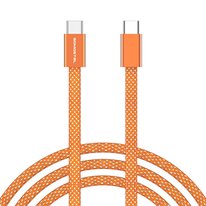 Câble de charge rapide USB-C SOMOSTEL BW66 C-C 60W, câble tressé de charge rapide, couleur orange, câble de téléphone - Product Image 1