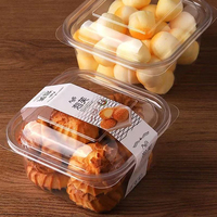 Contenitore Trasparente in PET per Alimenti, Scatola a Conchiglia con Coperchio a Chiusura a Scatto, per Noci, Datteri, Frutta Secca, Dolciumi