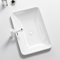 Premium 1280 ° Vasque ovale en céramique émaillée à poser pour meuble de salle de bain, idéale pour la rénovation de vanités d'hôtels de luxe