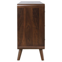 Commode de chambre à coucher moderne en bois massif noyer avec 6 tiroirs et rangement
