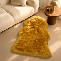 Tapis moderne en fausse fourrure ultra douce, style peau de mouton, shaggy, écologique et adapté aux animaux domestiques, pour chambre, canapé, chaise, chambre d'enfant