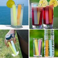 Glaçons en plastique Bâtons de glace de refroidissement réutilisables Bouteille d'eau congelable colorée Tiges de refroidissement pour boissons Bâtons de glaçons réutilisables