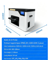 Imprimante UV DTF multi-usages 2030 pour autocollants brillants et dorés, format A4, idéale pour les petites entreprises, pour acrylique et verre