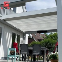 Pergola à lames orientables en aluminium, vente directe usine, 4x4, 4x6, OEM ODM, pour parc et pavillon de loisirs, avec commande électrique