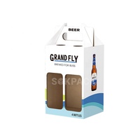 Caja de Cartón Corrugado Ecológica Personalizada para 6 Botellas de Cerveza con Asas de Transporte