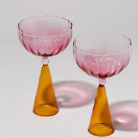 Verre à dessert créatif à rayures dégradées pour crème glacée, pudding et boissons glacées – Idéal pour les bars
