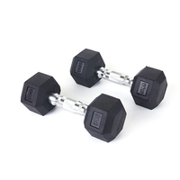 Dumbbell Hexagonal 30kg Berlapis Karet Besi Cor Anti-Selip Cepat Kering Pegangan Knurling Latihan Seluruh Tubuh Home Gym Latihan Kekuatan