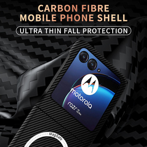 Funda con textura de fibra de carbono para Motorola <span class=keywords><strong>Razr</strong></span> 50 Ultra Moto <span class=keywords><strong>Razr</strong></span> 40 <span class=keywords><strong>Samsung</strong></span> Z Flip 6 5 4 3, funda dura a prueba de golpes para PC todo incluido - Product Image 4