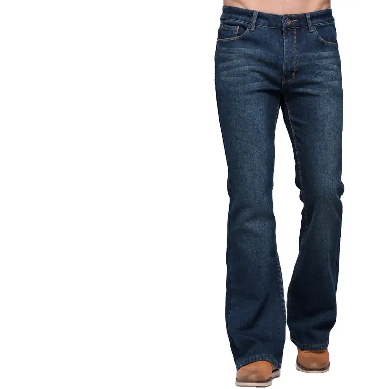 Custom Men Denim Pants Slim Leicht Flare Hose Herren Jeans Long Straight 98% Baumwolle 2% Elasthan Bell Bottom Hose