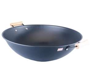 Grand <span class=keywords><strong>Wok</strong></span> en fer à deux oreilles, marmite en fer à fond rond, cuisine commerciale, antiadhésif, Non revêtu, vente en gros - Product Image 1