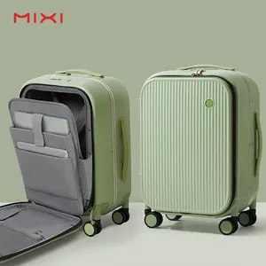 Mixi Set bagasi perjalanan ringan, koper PC dengan roda pemintal dan kunci TSA Logo kustom, Set bagasi bawaan