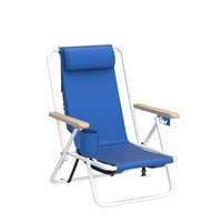 Chaise de plage pliable portable pour le camping et les loisirs en plein air, multi-positions, personnalisable, en acier à haute teneur en carbone, avec appuie-tête réglable