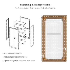 عالية الجودة المعادن خزائن تدق أسفل هيكل رخيصة 2 الباب الصلب تخزين ملف دولاب - Product Image 6