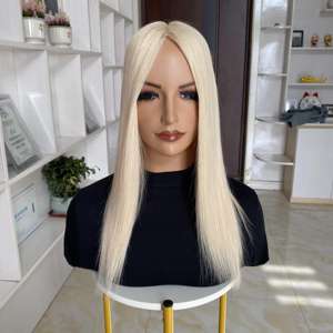 Listo para Enviar: Topper de Cabello Humano Ruso Premium con Base de Seda YF-2306 - Base de Seda 9x9 60 #   Color 14-18 pulgadas en Existencia - Product Image 2