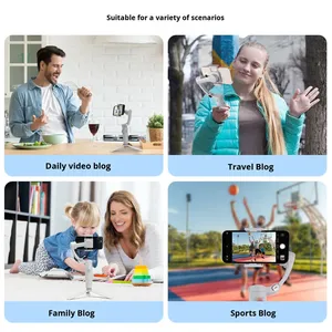 Стабилизатор для телефона M1, ручной гимбал <span class=keywords><strong>3</strong></span>-осевой, умная система стабилизации для съемки с функцией следования, с подсветкой, кронштейн для фото, Китай - Product Image 4