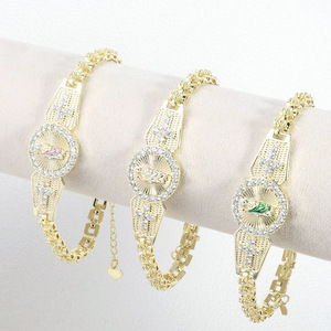 Bracelet chrétien tendance de haute qualité plaqué or 14 carats avec pierres en zircone micro-pavées CZ, charmes Pulsera San Judas Tadeo - Product Image 1