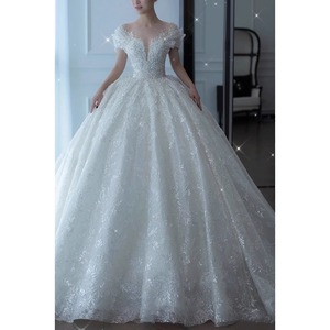 Thanh lịch sang trọng đám cưới áo choàng Bohemian bóng áo choàng nặng làm việc gạc nhà nguyện đào tạo Chiều dài sàn mới - Product Image 4