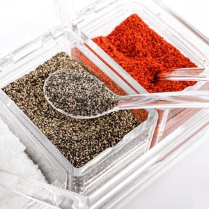 Ensemble d'organisateur de bidons en plastique transparent Ensembles de bidons d'épices pour le stockage de la cuisine - Product Image 3