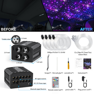 Kit de Techo Estrellado <span class=keywords><strong>para</strong></span> Coche de 1240 Piezas y 32W con Fibra Óptica, <span class=keywords><strong>Luces</strong></span> RGBW de Estrellas Fugaces y Efecto Centelleante <span class=keywords><strong>para</strong></span> Decoración del Techo del Automóvil - Product Image 6