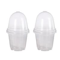 Pots de pépinière transparents en PET de 3,5, 4, 5 et 6 pouces, pots à graines de jardin, pots de pépinière avec dômes d'humidification