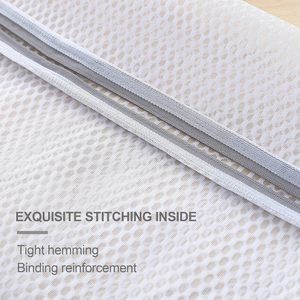 Durable Honeycomb Soft Mesh Laundry Bags Sturdy Zipper for Clothes Shoes Travel-Foldable Large Capacity Polyester Washing <b>Net</b> - Product Image 3