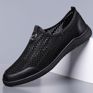 Zapatos Casuales de Malla Transpirable para Hombre, Negros, con Suela Suave y Ligera, para Caminar - Product Image 2
