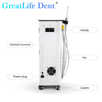 Greatlife Dent Unité d'aspiration dentaire portable pour fauteuil dentaire individuel, équipement d'instrumentation pour clinique dentaire et laboratoire