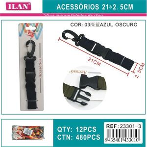 Portachiavi Ilan 21x2,5 cm con moschettone nero, accessorio per borse e chiavi - Product Image 3