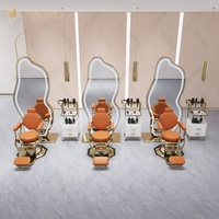 Nouveau Fauteuil de Barbier Professionnel Inversé en Acier Inoxydable avec Base, Grande Pompe de Levage, Chaise de Salon Personnalisable, Modèle LF015