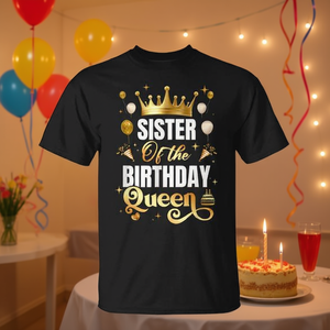 Camiseta a juego para fiesta de cumpleaños de la hermana de la Reina de los Cumpleaños - Product Image 3