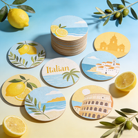 Sous-verres absorbants en papier, ronds, 60 points, imprimés sur mesure, sous-verres d'été pour la bière