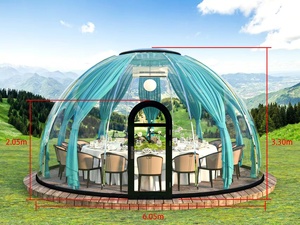 Hiện đại 6.5x6.5m lớn ngoài trời bong bóng mái vòm toàn cảnh trong suốt Polycarbonate bầu trời đầy sao phòng nhà cho khách sạn và công viên - Product Image 6