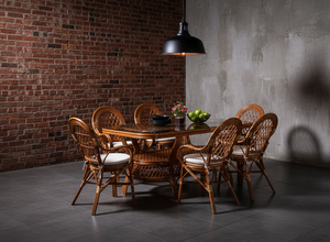 Juego de Comedor JAVA de Ratán Hecho a Mano, Diseño Moderno, Mesa de Comedor Larga, Muebles de Comedor, Interior de Villa, CV.Craftindo - Product Image 3