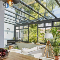 Serre de jardin en aluminium 6063-T6 sur mesure, toit arqué, style serre, pièce en verre pour villas de jardin, étanche, extension extérieure pour la maison